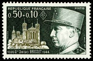 Timbre  l'effigie du gnral Diego Brosset